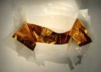 Triptychon, PVC, Bleichgold, geschichtet, ca. 50 x 80 cm