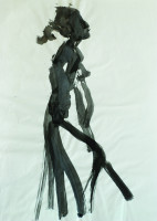 o.T., Guache auf Papier, 59 x 42 cm