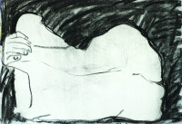 o.T., Kohle auf Papier, 42 x 59 cm