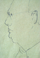 o.T., Kugelschreiber auf Packpapier, 24,5 x 18,7 cm