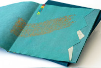 Artistbook, koloriertes Papier, Guache, Kalligrafie, Muschelgold_Innenseite.jpg